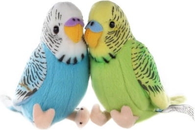 Pūkaina viļņotā papagailīte ar skaņu 12 cm