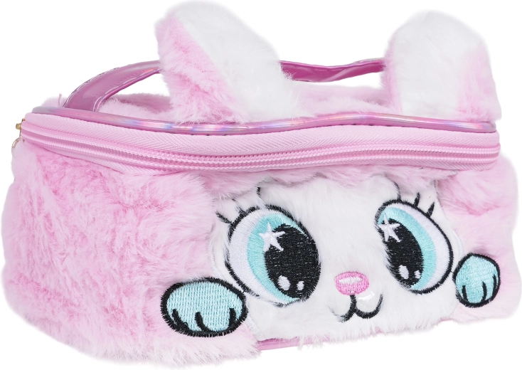 Children's makeup set in a kitten-shaped handbag with a pom-pom