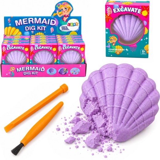 Archaeology Set Mermaid in a Shell Chisel Brush