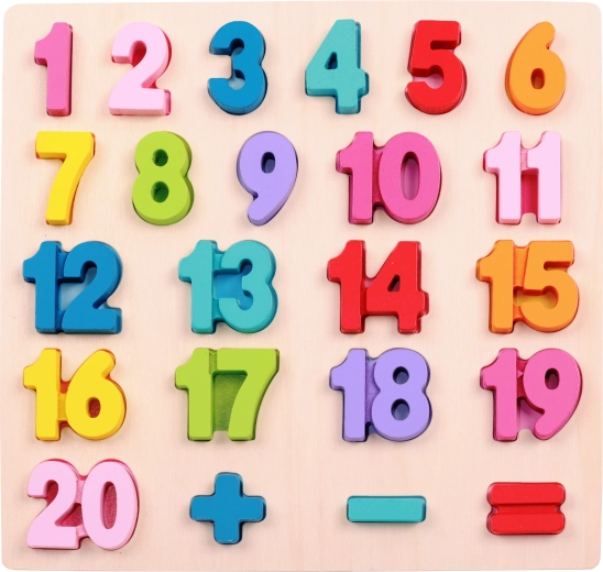2Kids Toys ieliekamā koka puzle matemātika – lielā skaitīšana