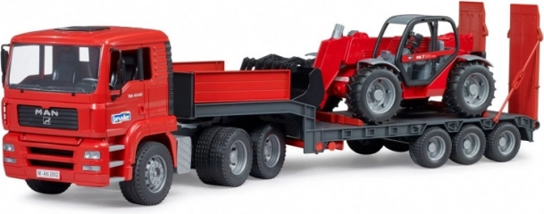 Kravas auto ar piekabi MAN TGA un teleskopisko iekrāvēju Manitou 1:16