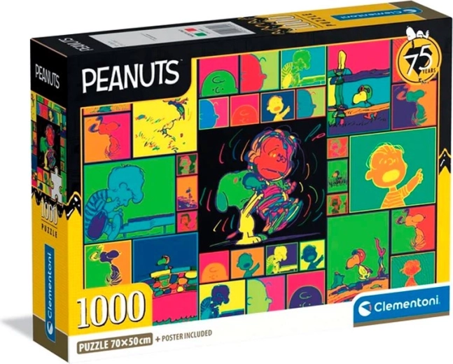 Clementoni puzle Peanuts krāsaina kolāža 1000 gabaliņi