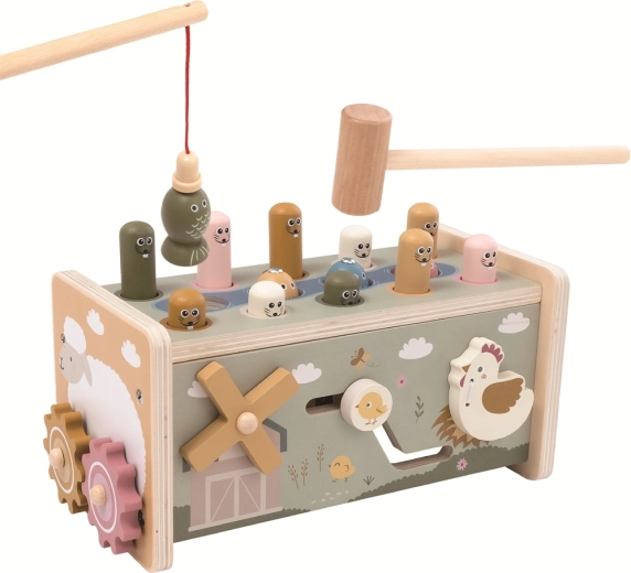 Wooden Multifunctional Hammering Toy Farm 2Kids Toys