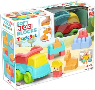 Soft Building Blocks with a Dump Truck
