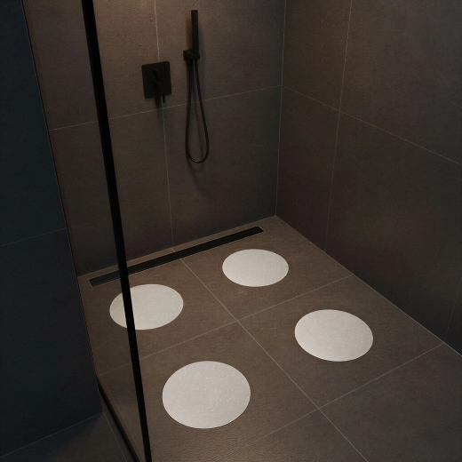 White Self-Adhesive Anti-Slip Mats 19 cm, 4 Pieces