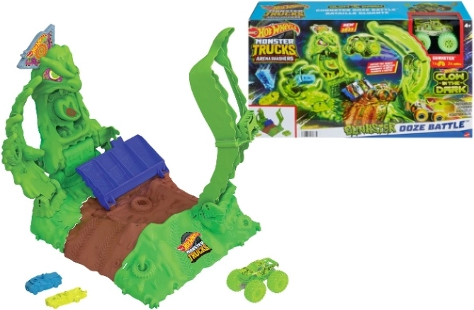 Hot Wheels Monster Trucks Arena Smasher Ooze Battle rotaļu komplekts