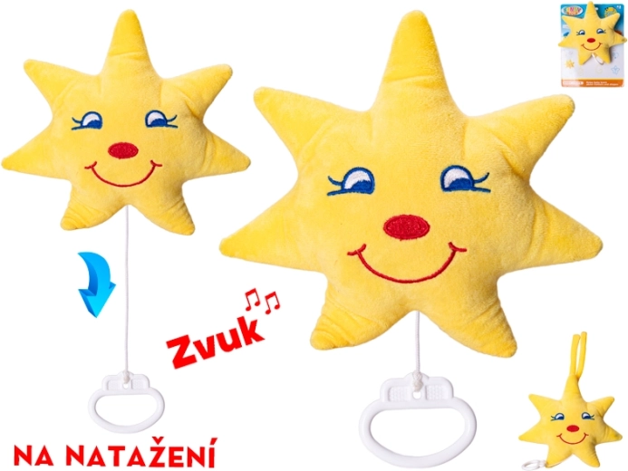 Plīša zvaigznīte ar uzvelkamu mūzikas mehānismu, 20 cm