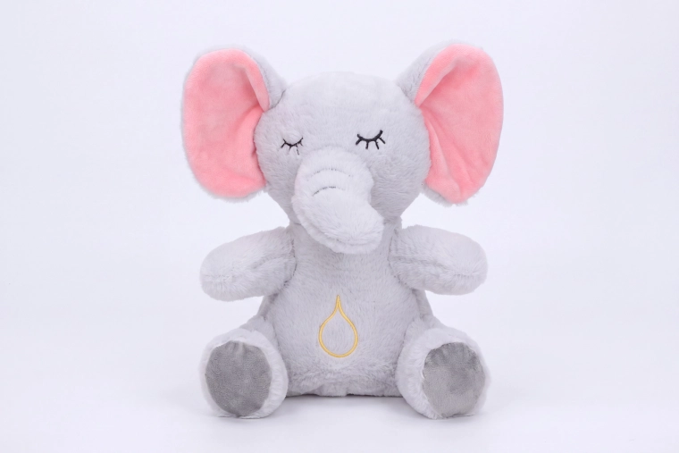 Breathing plush elephant with light and sound effects 30 cm