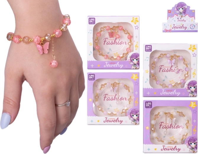 Children's bracelet with butterfly medallion in gift box