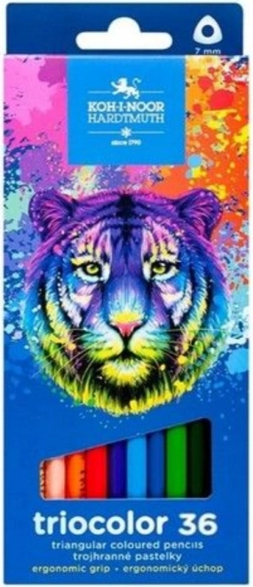 Trīsstūra krāsainie zīmuļi Triocolor 36 gab. no KOH-I-NOOR – tīģeris