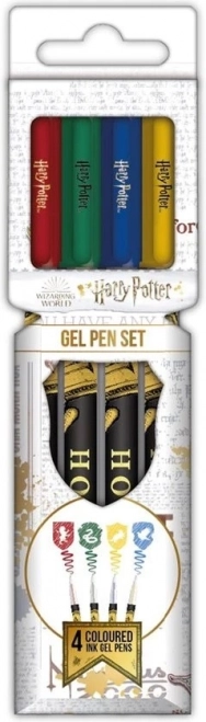 Krāsainas gēla pildspalvas HARRY POTTER – komplekts 4 gab.