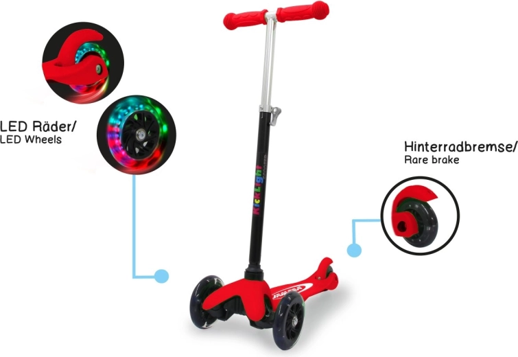 Bērnu skrejritenis JAMARA Kick-Light, sarkans