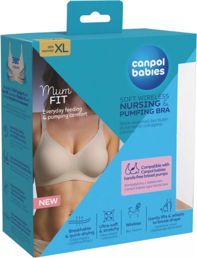 Canpol babies MumFIT breathable nursing and pumping bra without underwire, size XL