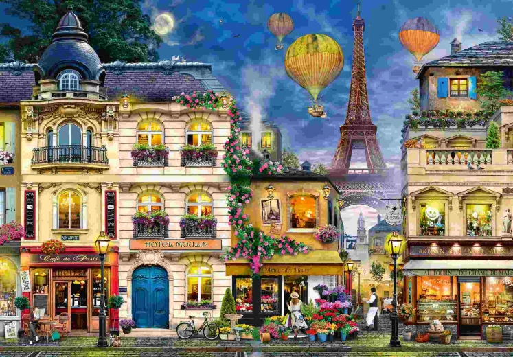 Ravensburger puzzle A Walk Through Nighttime Paris, 18,000 pieces