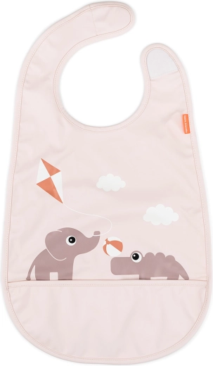 Done by Deer bib with hook-and-loop fastening Playground, pink