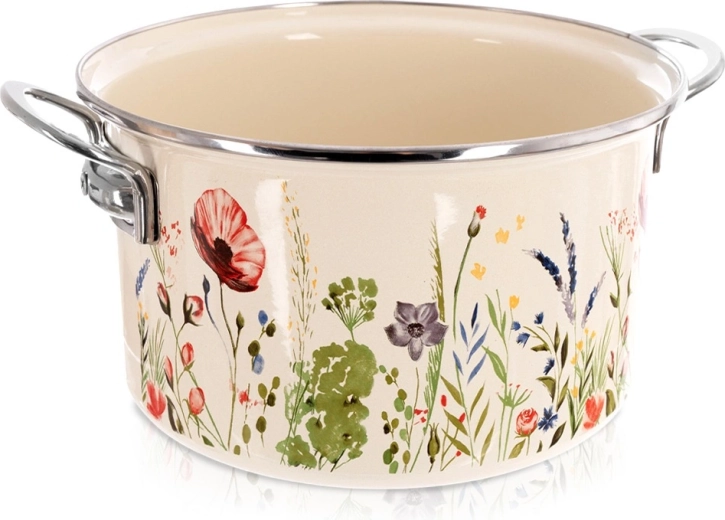 Krēmkrāsas emaljēts katls Maki 26 cm, 6,5 l