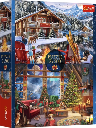 Trefl puzzle Christmas in the Mountains 2×500 pieces