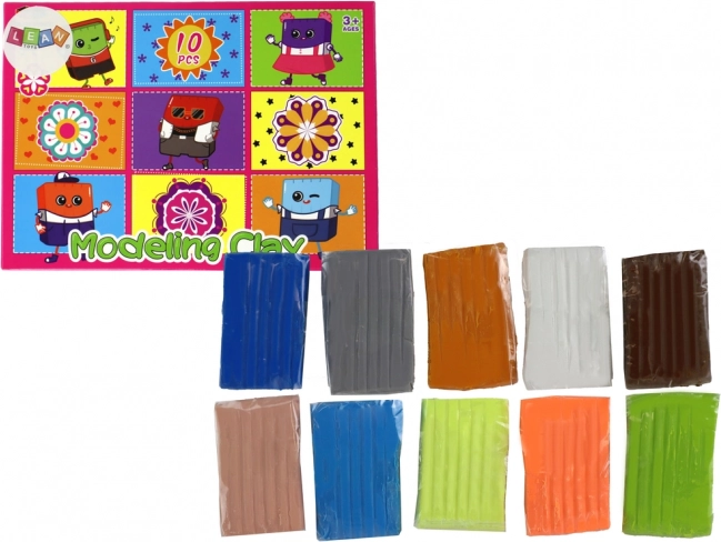 Mākslinieciskais komplekts plastilīns modelēšanai – 10 krāsas