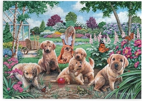 House of Puzzles puzle Rotaļājošies kucēni, 500 lieli gabaliņi