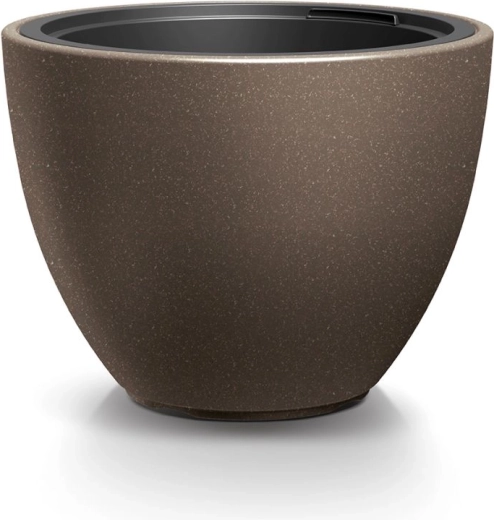 Puķu pods HEOS Eco Wood ar ieliktni 57 cm – kafijas krāsā