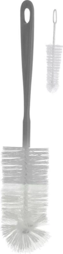 BabyOno bottle and teat brushes, 2 pcs, grey