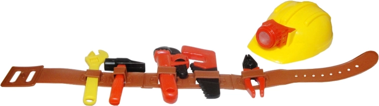 Children’s Tool Belt with Tools and Safety Helmet
