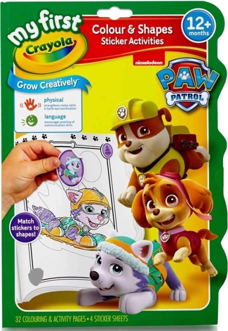 Crayola krāsainas formas un krāsas PAW PATROL – aktīvā krāsojamā grāmata