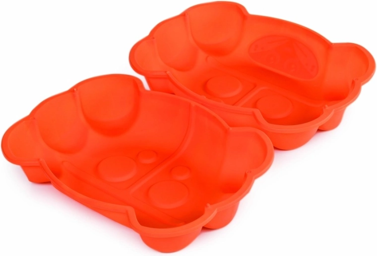 Oranža smilšu kaste Krabis ar vāku
