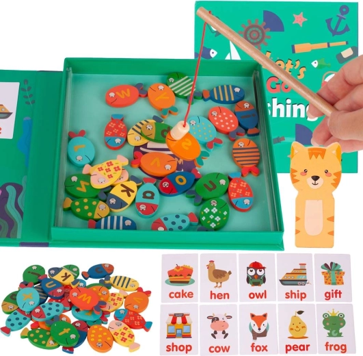 Wooden Magnetic Fishing Game with Letters