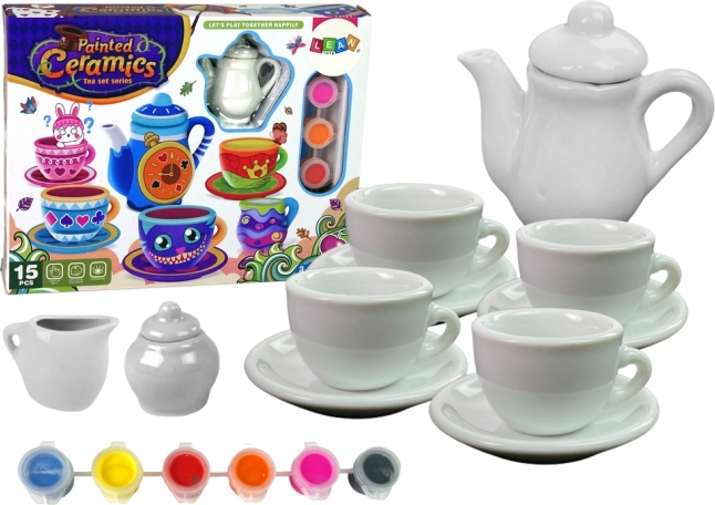 Radošs DIY tējas komplekts porcelāna gleznošanai