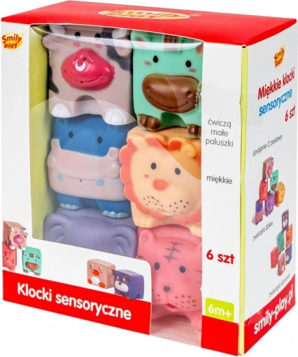 Mīksti sensorie klucīši bērniem – komplekts 6 gab.