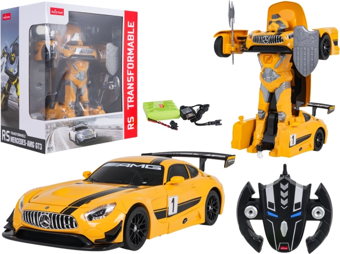 Remote-Controlled Car and Robot 2-in-1 Mercedes-AMG GT3 RASTAR Yellow