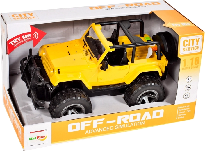 Bezceļa auto JEEP 1:16 ar gaismu un skaņu