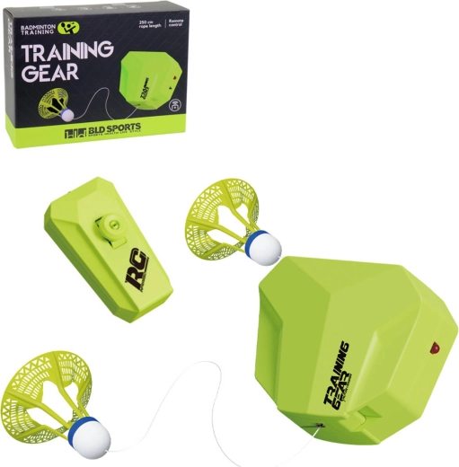 Single-Player Badminton Trainer with Self-Adhesive Mounting