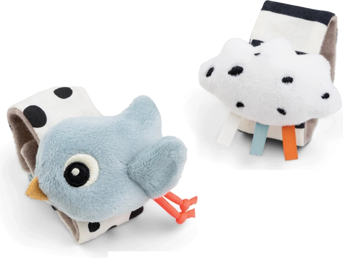 Done by Deer Happy clouds blue wrist rattles - 2 pcs