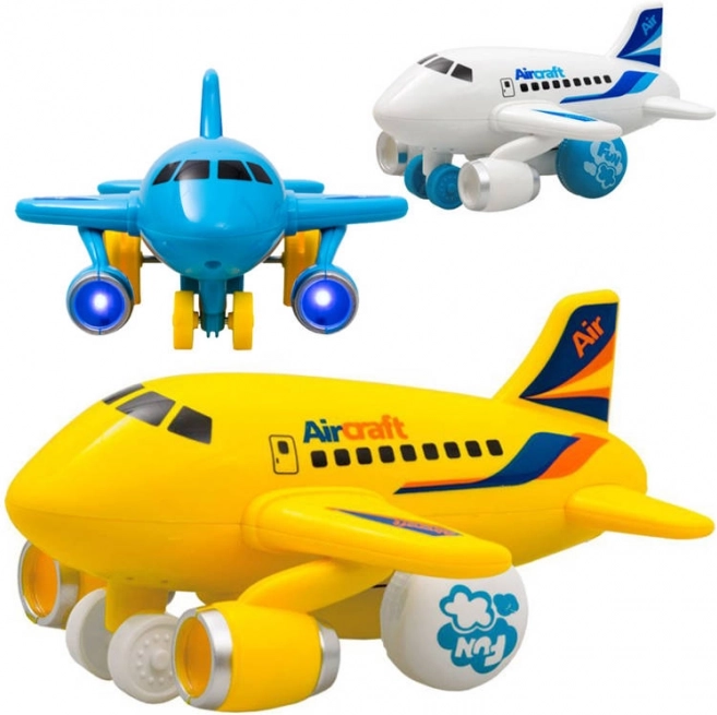 Jautra velkama lidmašīna ar gaismām un skaņām