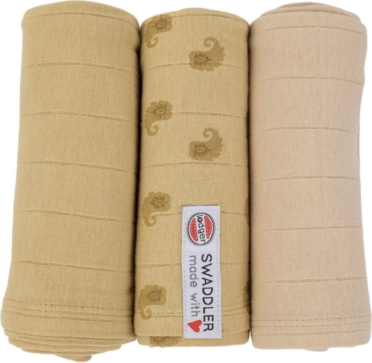 LODGER swaddler Flame tribe set of 3 pcs 70 × 70 cm sand