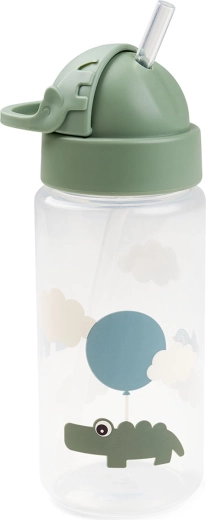 Done by Deer Happy clouds green straw bottle 350 ml