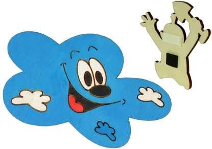 Koka dekoratīvs magnētiņš Mākonītis