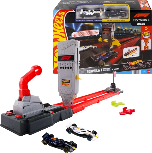 Hot Wheels Racing Formula 1 trases komplekts ātrās sacīkstes + 2 vienvietīgie bolīdi