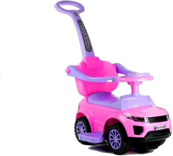 Bērnu braucamrīks ar vadības stieni Sport car rozā