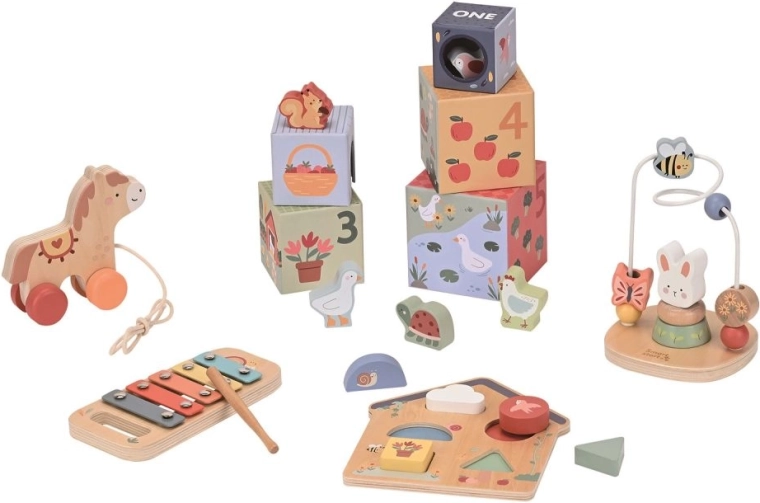 Lelin Wooden Educational Toy Set 5 in 1 Play and Learn