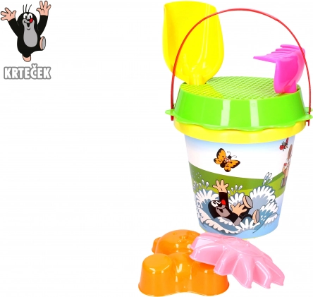 Smilšu komplekts KRTEČEK 1,5 l dzeltens