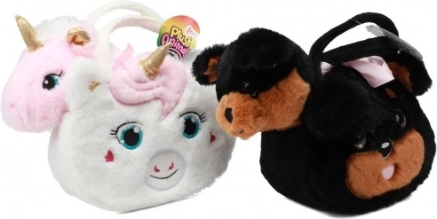 Pūkains sunītis somiņā 25 × 19 cm, 3 krāsas