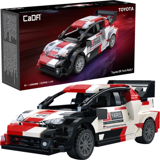 Konstruktoru komplekts CaDA Toyota GR Yaris Rally1 – sacīkšu auto 317 detaļas (1:24)
