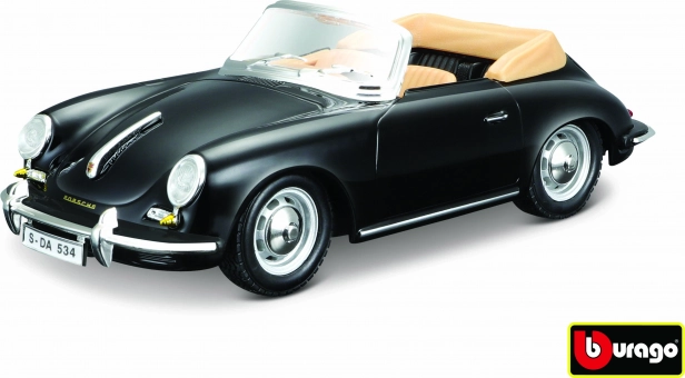 Metāla modelis Bburago Porsche 356 B Cabriolet 1:24, melns