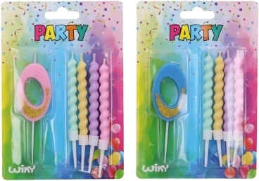 Ballīšu svece skaitlis 0 ar 4 svecītēm