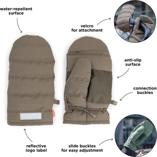 Done by Deer stroller gloves, taupe