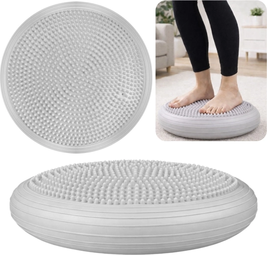 Senzomotorais līdzsvarošanas disks ežiņš 34 cm – pelēks