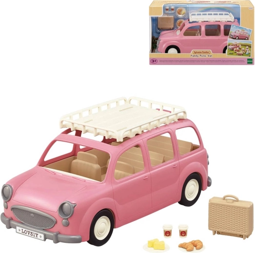 Sylvanian Families pink family van with picnic accessories